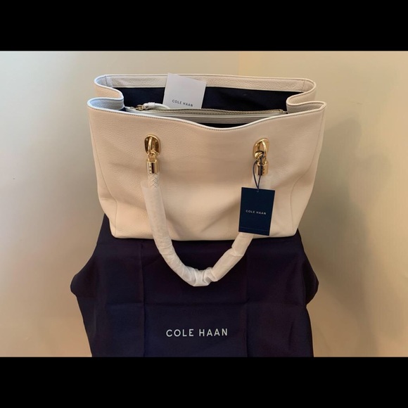 Cole Haan Benson Large Leather Tote (COLOR: IVORY) - Picture 3 of 11